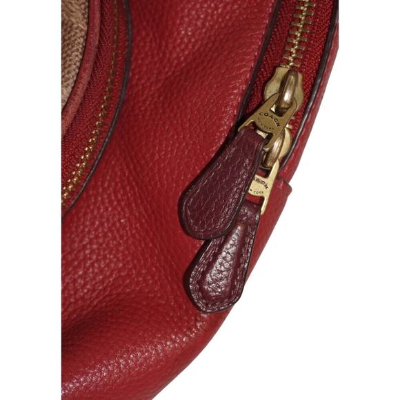 Coach 657 Carrie 23 Backpack Signature Colorblock Tan Red Apple Multi - Picture 5 of 14